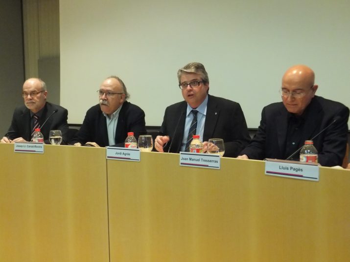 Els tres exconsellers van estar acompanyats de Jordi Agràs, director territorial de Cultura de la Generalitat 