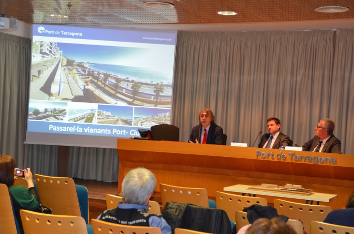 Andreu i Ballesteros en la presentació de la passarel·la que unirà la ciutat amb el mar (foto: PORT DE TARRAGONA) 
