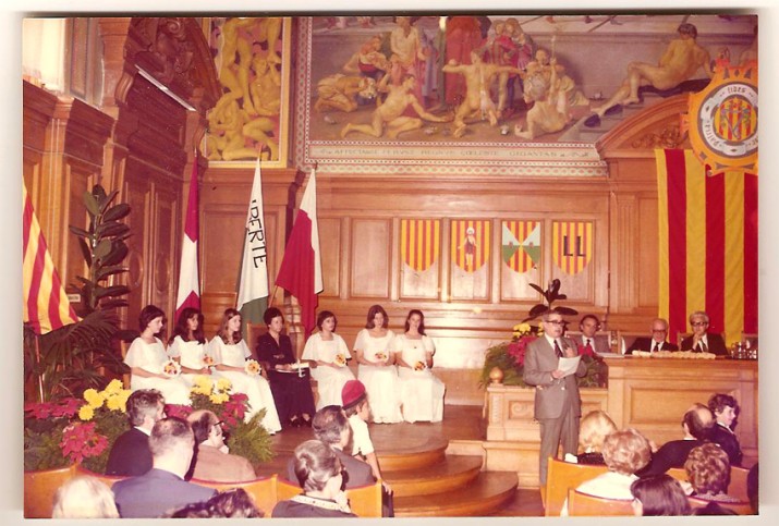 Aula Magna de la Universitat de Lausana en l'acte dels Jocs Florals a l'Exili celebrat el 1976 (foto cedida) 