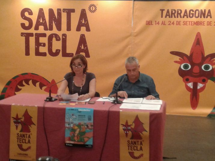Presentació de les festes de santa Tecla amb la regidora Begoña Floría i el tècnic Xavi González 