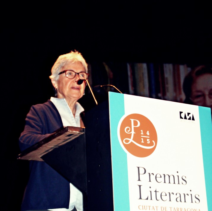Muriel Casals intervé a la nit dels Premis Literaris Ciutat de Tarragona el passat mes de maig (foto: TERESA LEÓN) 