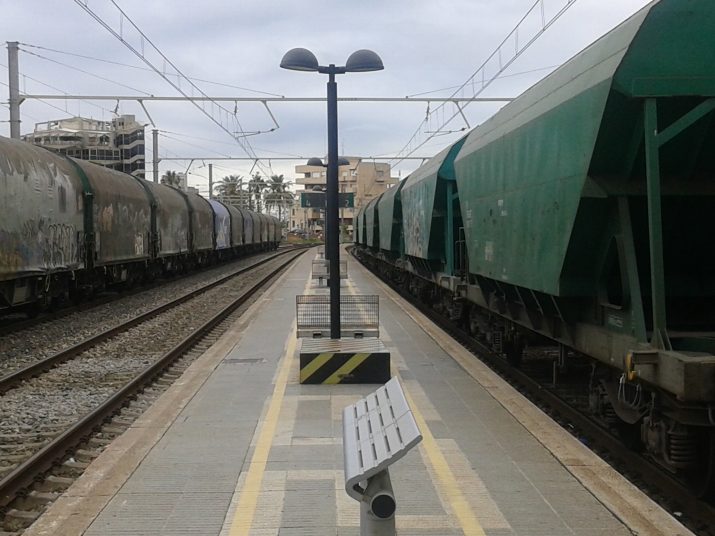 Tren de mercaderies aturat a l'estació de Tarragona. Foto: FET a TARRAGONA 