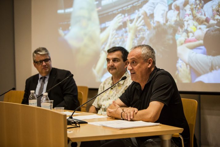 D'esquerra a dreta: Jordi Agràs, director territorial de Cultura de la Generalitat de Catalunya; Ricard Lahoz, director del Fet a Tarragona; i Xavier Gonzàlez, director del Concurs.