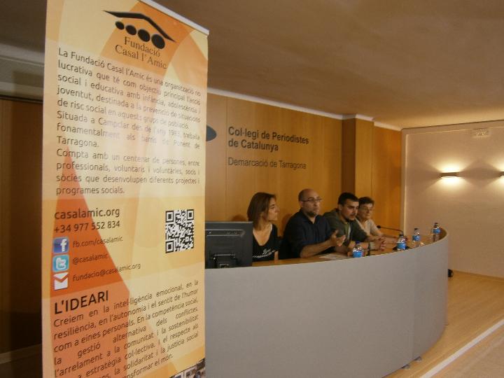 Jordi Navarro, president de la Fundació, acompanyat de Jordi Collado, i dues representants del patronat (foto: Tere Ortega)