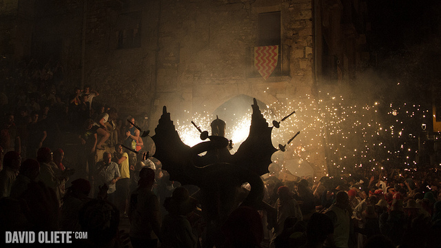Imatge de la Víbria en una encesa a la plaça de les Cols (FOTO: David Oliete). 