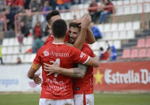 Marcos, Pablo Mari i Xisco Campos han fabricat el primer gol del Nàstic. Foto: Nàstic