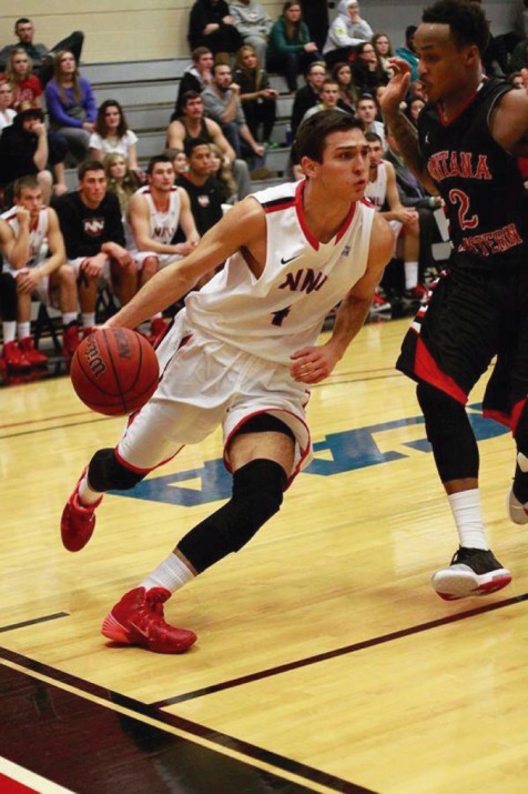 Pol Oliver, en un partit de la Lliga universitària dels Estats Units (foto cedida) 